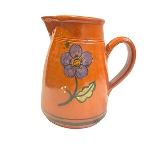Hand Painted Vintage Pottery Ceramic Pitcher